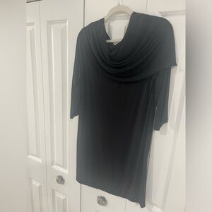 Black cowl neck dress